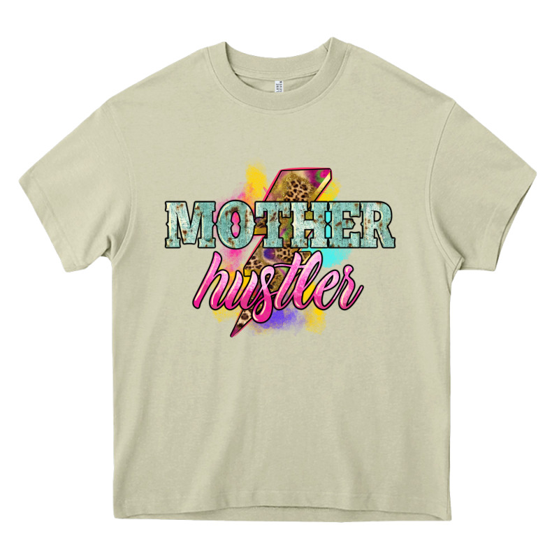 Mother Hustler Lightning Bolt Mother's Day Heavy Core Tee by HowdyJamesFarm | Teevron