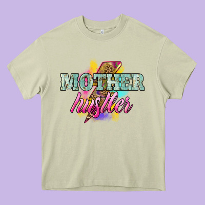 Mother Hustler Lightning Bolt Mother's Day Heavy Core Tee Designed By Howdyjamesfarm