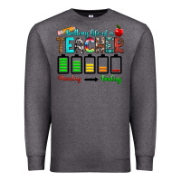 Charcoal Heather battery life of a teacher monday friday Premium Sweatshirt - RanaPortraitStore