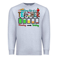 Heather Grey battery life of a teacher monday friday Premium Sweatshirt - RanaPortraitStore