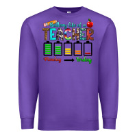 Purple battery life of a teacher monday friday Premium Sweatshirt - RanaPortraitStore