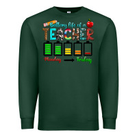 Sports Green battery life of a teacher monday friday Premium Sweatshirt - RanaPortraitStore