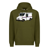 Army Green mail truck Premium Hoodie - Artiststas