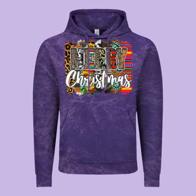 Western Merry Christmas Vintage Hoodie Designed By Cowhidedigitalart