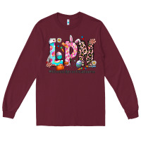 Burgundy Easter Lpn Long Sleeve Tee - CowhideDigitalArt