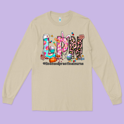 Easter Lpn Long Sleeve Tee Designed By Cowhidedigitalart