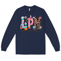 Navy Easter Lpn Long Sleeve Tee - CowhideDigitalArt