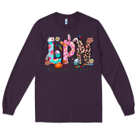 Plum Easter Lpn Long Sleeve Tee - CowhideDigitalArt