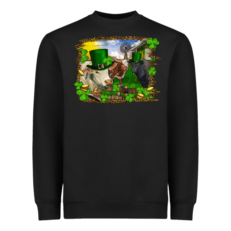 St Patrick's Day Cows Heavyweight Sweatshirt by RanaPortraitStore | Teevron