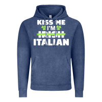 Vintage Denim kiss me im italian t  shirt kiss me i'm irish italian patriotic st pat Vintage Hoodie - linhVisuals