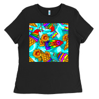Black Pride lgbtq ice cream and sunflowers seamless Ladies Tee - BundleAndBundleShop