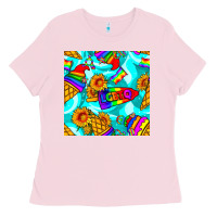 Bubblegum Pink Pride lgbtq ice cream and sunflowers seamless Ladies Tee - BundleAndBundleShop