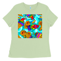 Pride Lgbtq Ice Cream And Sunflowers Seamless Ladies Tee | Teevron