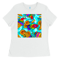 White Pride lgbtq ice cream and sunflowers seamless Ladies Tee - BundleAndBundleShop