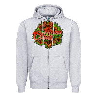 Heather Grey mama claus cone Zipper Hoodie - JahusDesignShop