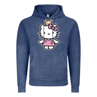 Vintage Denim kitty Vintage Hoodie - linhVisuals