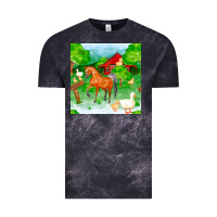 Cloud Black farm life seamless pattern Vintage Tee - FaDigitalArtStudio