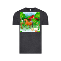Vintage Black farm life seamless pattern Vintage Tee - FaDigitalArtStudio
