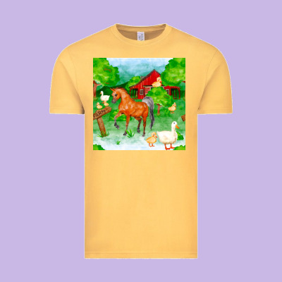 Farm Life Seamless Pattern Vintage Tee Designed By Fadigitalartstudio