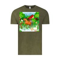 Vintage Olive farm life seamless pattern Vintage Tee - FaDigitalArtStudio