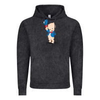 Vintage Black porky pig Vintage Hoodie - linhVisuals