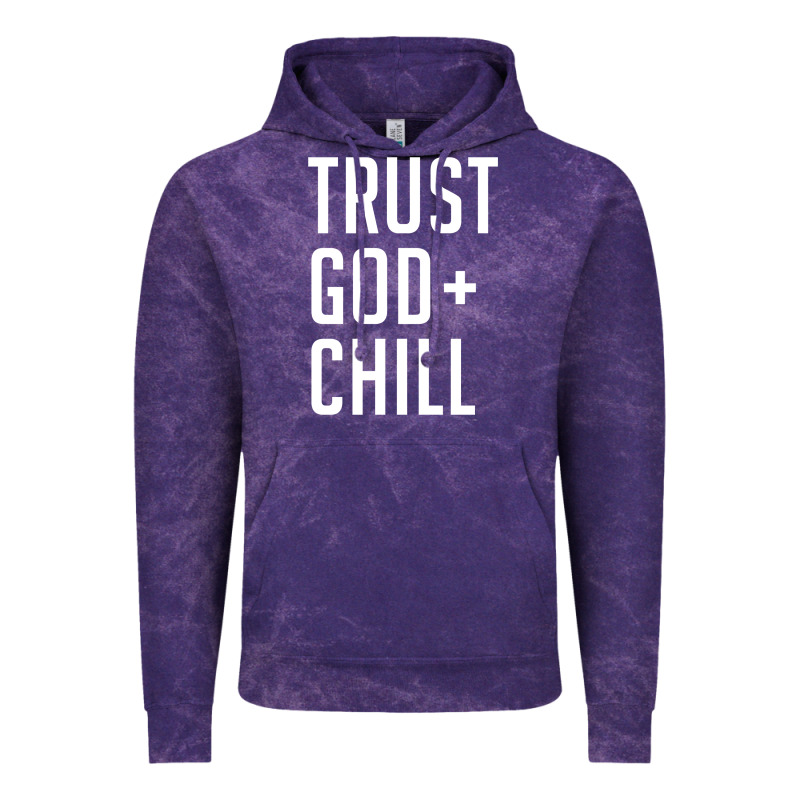 Trust God And Chill Tee Vintage Pullover Hoodie Vintage Hoodie by linhVisuals | Teevron