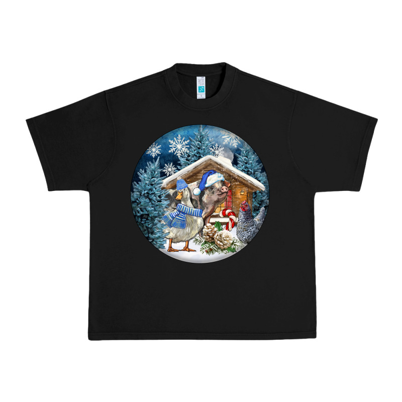 Winter Farm Animals Urban Heavy Tee by FaDigitalArtStudio | Teevron