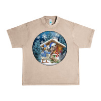 French Oak Winter Farm Animals Urban Heavy Tee - FaDigitalArtStudio