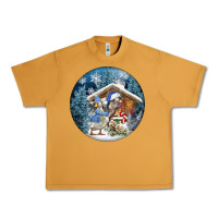 Peanut Butter Winter Farm Animals Urban Heavy Tee - FaDigitalArtStudio