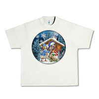 Pistachio Winter Farm Animals Urban Heavy Tee - FaDigitalArtStudio