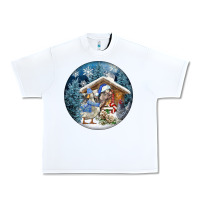 White Winter Farm Animals Urban Heavy Tee - FaDigitalArtStudio
