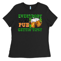 Black everybody in the pub gettin tipsy Ladies Tee - FaDigitalArtStudio