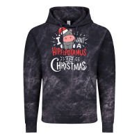 Cloud Black i want hippopotamus for christmas hippo xmas gift Vintage Hoodie - linhVisuals