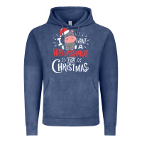 Vintage Denim i want hippopotamus for christmas hippo xmas gift Vintage Hoodie - linhVisuals