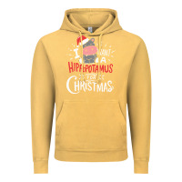 Vintage Mustard i want hippopotamus for christmas hippo xmas gift Vintage Hoodie - linhVisuals