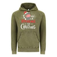 Vintage Olive i want hippopotamus for christmas hippo xmas gift Vintage Hoodie - linhVisuals