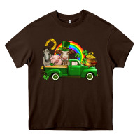 Chocolate Brown St. Patrick's Day farm animals Heavy Core Tee - CowGirlArtShop