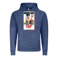Vintage Denim fist of fury by bruce Vintage Hoodie - linhVisuals