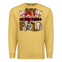Antique Gold my heart is on that field baseball Premium Sweatshirt - RanaPortraitStore