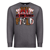 Charcoal Heather my heart is on that field baseball Premium Sweatshirt - RanaPortraitStore