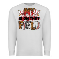 Dove Grey my heart is on that field baseball Premium Sweatshirt - RanaPortraitStore