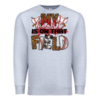 Heather Grey my heart is on that field baseball Premium Sweatshirt - RanaPortraitStore