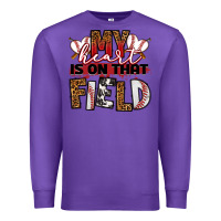Purple my heart is on that field baseball Premium Sweatshirt - RanaPortraitStore