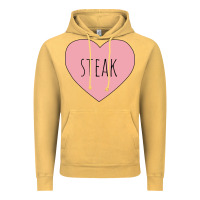 Vintage Mustard i heart steak Vintage Hoodie - linhVisuals