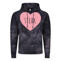 Cloud Black i heart steak Vintage Hoodie - linhVisuals