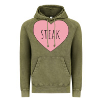 Vintage Olive i heart steak Vintage Hoodie - linhVisuals