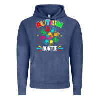 Vintage Denim autistic auntie puzzle support family autism awareness sweatshirt Vintage Hoodie - linhVisuals