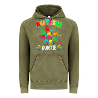 Vintage Olive autistic auntie puzzle support family autism awareness sweatshirt Vintage Hoodie - linhVisuals