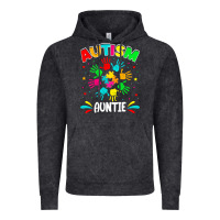Vintage Black autistic auntie puzzle support family autism awareness sweatshirt Vintage Hoodie - linhVisuals