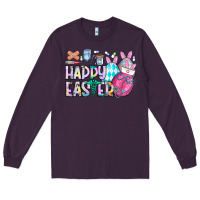 Plum happy easter nurse Long Sleeve Tee - CowhideDigitalArt
